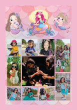 Load image into Gallery viewer, One Year - 12 Months Photo Collage Board - For First Birthday - Mermaid Theme - Made of Wooden MDF board