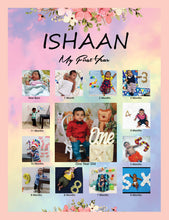 Load image into Gallery viewer, One Year - 12 Months Photo Collage Board - For First Birthday Model - 22 - Made of Wooden MDF board
