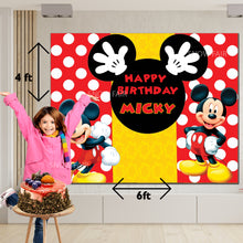 Load image into Gallery viewer, Snow fair Premium Micky mouse Theme backdrop banners for kids Birthday