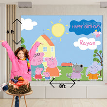 Load image into Gallery viewer, Snow fair Premium Peppa pig Theme backdrop banners for kids Birthday