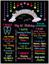 Load image into Gallery viewer, Snow Fair - Rainbow Theme Chalkboard / Milestone Board for Kids Birthday Party- Made of MDF Wooden Board