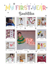Load image into Gallery viewer, One Year - 12 Months Photo Collage Board - For First Birthday Model - 26 - Made of Wooden MDF board