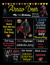 Load image into Gallery viewer, Snow Fair - Spiderman Theme Customized Chalkboard / Milestone Board for Kids Birthday Party - Made of MDF Wooden Board