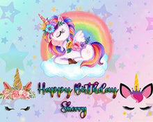 Load image into Gallery viewer, Snow fair premium Unicorn theme Backdrop banner for kids Birthday