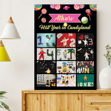 Load image into Gallery viewer, photo collage board,baby collage board ,1 to 12 month baby collage ,collage board in wooden,wall hangind baby photo,theme collage board, customized collage board,free delivery,online combo,combo kit for adults,kids,womens,delivery all over india,budget friendly,elite party decors,surprise party decor,indoor and outdoor party decors