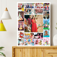Load image into Gallery viewer, photo collage board,baby collage board ,1 to 12 month baby collage ,collage board in wooden,wall hanging baby photo,theme collage board, customized collage board,free delivery,online combo,combo kit for adults,kids,womens,delivery all over India, budget friendly, elite party decors, surprise party decor,indoor and outdoor party decors