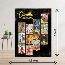 Load image into Gallery viewer, photo collage board,baby collage board ,1 to 12 month baby collage ,collage board in wooden,wall hanging baby photo,theme collage board, customized collage board,free delivery,online combo,combo kit for adults,kids,womens,delivery all over India, budget friendly, elite party decors, surprise party decor,indoor and outdoor party decors