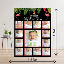 Load image into Gallery viewer, photo collage board,baby collage board ,1 to 12 month baby collage ,collage board in wooden,wall hanging baby photo,theme collage board, customized collage board,free delivery,online combo,combo kit for adults,kids,womens,delivery all over India, budget friendly, elite party decors, surprise party decor,indoor and outdoor party decors