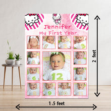 Load image into Gallery viewer, photo collage board,baby collage board ,1 to 12 month baby collage ,collage board in wooden,wall hanging baby photo,theme collage board, customized collage board,free delivery,online combo,combo kit for adults,kids,womens,delivery all over India, budget friendly, elite party decors, surprise party decor,indoor and outdoor party decors