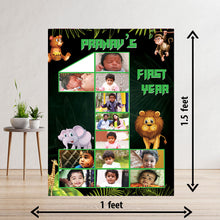 Load image into Gallery viewer, photo collage board,baby collage board ,1 to 12 month baby collage ,collage board in wooden,wall hangind baby photo,theme collage board, customized collage board,free delivery,online combo,combo kit for adults,kids,womens,delivery all over india,budget friendly,elite party decors,surprise party decor,indoor and outdoor party decors