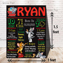 Load image into Gallery viewer, Tom & Jerry Chalkboard for kids, Tom & Jerry milestone board for baby, baby board, Tom & Jerry chalkboards for baby, Tom & Jerry kids chalk board, Tom & Jerry chalkboards for girl baby, Tom & Jerry chalkboard for boy baby, milestone board for boy baby, milestone board for girl baby, Tom & Jerry chalk board, Tom & Jerry milestone board for birthday, Express Delivery All Over India . Book Online At the Best Discounted Offer Price, Budget Friendly, Elite Party Decors, Surprise Party Decors,