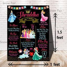 Load image into Gallery viewer, Capture Milestones: Disney Princess Theme First Birthday Chalkboard - Order Online