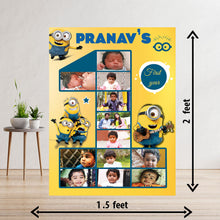 Load image into Gallery viewer, photo collage board,baby collage board ,1 to 12 month baby collage ,collage board in wooden,wall hanging baby photo,theme collage board, customized collage board,free delivery,online combo,combo kit for adults,kids,womens,delivery all over India, budget friendly, elite party decors, surprise party decor,indoor and outdoor party decors
