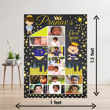 Load image into Gallery viewer, One Year - 12 Months Photo Collage Board - For First Birthday - Twinkle Twinkle Little Star Theme - Made of Wooden MDF board