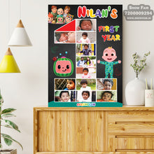 Load image into Gallery viewer, photo collage board,baby collage board ,1 to 12 month baby collage ,collage board in wooden,wall hanging baby photo,theme collage board, customized collage board,free delivery,online combo,combo kit for adults,kids,womens,delivery all over India, budget friendly, elite party decors, surprise party decor,indoor and outdoor party decors