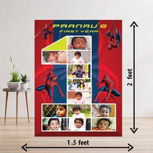 Load image into Gallery viewer, photo collage board,baby collage board ,1 to 12 month baby collage ,collage board in wooden,wall hangind baby photo,theme collage board, customized collage board,free delivery,online combo,combo kit for adults,kids,womens,delivery all over india,budget friendly,elite party decors,surprise party decor,indoor and outdoor party decors