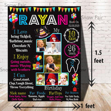 Load image into Gallery viewer, Celebrate your child's 1st birthday with a personalized milestone chalkboard