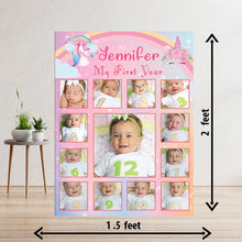 Load image into Gallery viewer, photo collage board,baby collage board ,1 to 12 month baby collage ,collage board in wooden,wall hanging baby photo,theme collage board, customized collage board,free delivery,online combo,combo kit for adults,kids,womens,delivery all over India, budget friendly, elite party decors, surprise party decor,indoor and outdoor party decors