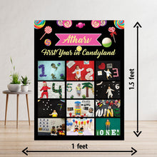 Load image into Gallery viewer, photo collage board,baby collage board ,1 to 12 month baby collage ,collage board in wooden,wall hangind baby photo,theme collage board, customized collage board,free delivery,online combo,combo kit for adults,kids,womens,delivery all over india,budget friendly,elite party decors,surprise party decor,indoor and outdoor party decors