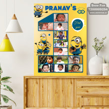 Load image into Gallery viewer, photo collage board,baby collage board ,1 to 12 month baby collage ,collage board in wooden,wall hanging baby photo,theme collage board, customized collage board,free delivery,online combo,combo kit for adults,kids,womens,delivery all over India, budget friendly, elite party decors, surprise party decor,indoor and outdoor party decors