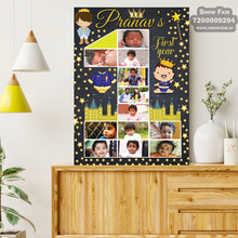 Load image into Gallery viewer, photo collage board,baby collage board ,1 to 12 month baby collage ,collage board in wooden,wall hanging baby photo,theme collage board, customized collage board,free delivery,online combo,combo kit for adults,kids,womens,delivery all over India, budget friendly, elite party decors, surprise party decor,indoor and outdoor party decors