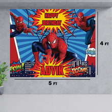 Load image into Gallery viewer, Snow fair Premium Backdrop banners, flex banner for kids birthday, theme backdrop for birthday, theme based backdrop banner , SPIDERMAN theme back drop,flex banner in SPIDERMAN ,SPIDERMAN birthday kit Express Delivery All Over India . Book Online At The Best Discounted Offer Price, Budget Friendly, Elite Party Decors, Surprise Party Decors, Indoor And Outdoor Party Decor