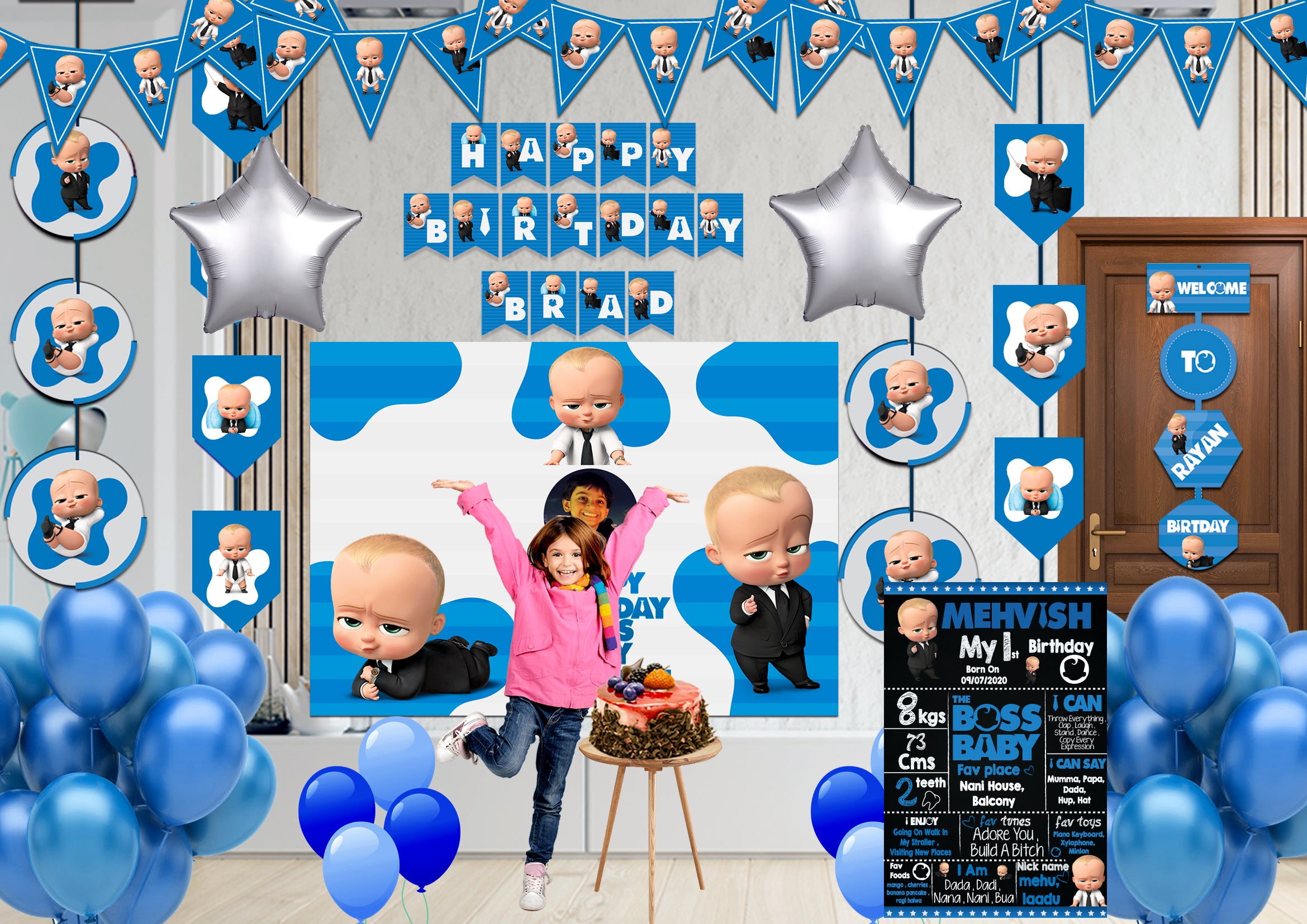 Boss Baby Theme Birthday Decoration Combo Kit