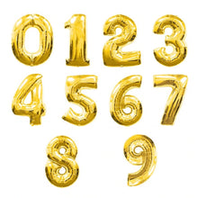 Load image into Gallery viewer, Snow Fair -16 Inches Gold Color Foil Number Balloons for Birthday Party Decoration.