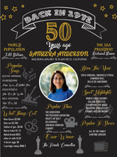 Load image into Gallery viewer, Elevate your 50th birthday celebration with our Customized Chalkboard/Milestone Board