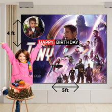 Load image into Gallery viewer, Snow fair Premium Avengers Theme backdrop banners for kids Birthday