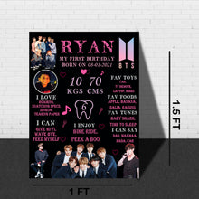 Load image into Gallery viewer, Snow Fair - BTS Theme Customized Chalkboard / Milestone Board for Kids Birthday Party - Made of MDF Wooden Board