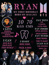 Load image into Gallery viewer, Snow Fair - BTS Theme Customized Chalkboard / Milestone Board for Kids Birthday Party - Made of MDF Wooden Board