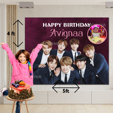 Load image into Gallery viewer, Snow fair premium BTS theme Backdrop banner for kids Birthday