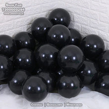 Load image into Gallery viewer, Premium Metallic BLACK Balloons for Birthday party and all occasions. Express delivery all over india . Book online at the best discounted offer price. BLACK balloon decoration for birthday , BLACK balloon decoration , BLACK metallic balloons , BLACK balloon decoration