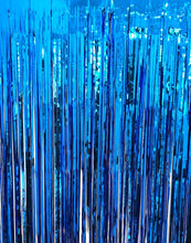 Load image into Gallery viewer, Metallic Blue foil curtain, Metallic Foil Fringe, Metallic Foil Tinsel, Metallic Blue foil curtain For Backdrop, Metallic Blue foil curtain For Backdrop For Birthday, Anniversary ,metallic backdrop for party, Express Delivery All Over India . Book Online at the Best Discounted Offer Price, Budget Friendly, Elite Party Decors, Surprise Party Decors, Indoor and Outdoor Party Decor