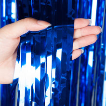 Load image into Gallery viewer, Metallic Blue foil curtain, Metallic Foil Fringe, Metallic Foil Tinsel, Metallic Blue foil curtain For Backdrop, Metallic Blue foil curtain For Backdrop For Birthday, Anniversary ,metallic backdrop for party, Express Delivery All Over India . Book Online at the Best Discounted Offer Price, Budget Friendly, Elite Party Decors, Surprise Party Decors, Indoor and Outdoor Party Decor