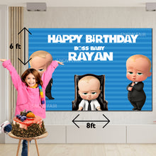 Load image into Gallery viewer, Snow fair premium Boss baby theme Backdrop banner for kids Birthday