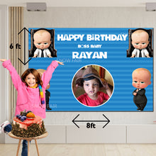 Load image into Gallery viewer, Snow fair premium Boss baby theme Backdrop banner for kids Birthday