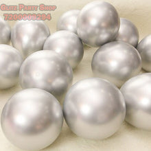 Load image into Gallery viewer, Premium Metallic SILVER Balloons for Birthday party and all occasions. Express delivery all over india . Book online at the best discounted offer price. SILVER balloon decoration for birthday , SILVER balloon decoration , SILVER metallic balloons , SILVER balloon decoration