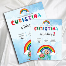 Load image into Gallery viewer, Cocomelon theme E invitation