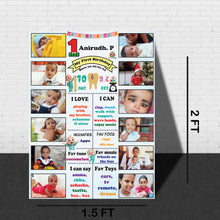 Load image into Gallery viewer, One Year - 12 Months Photo Collage Board - For First Birthday - Cocomelon Theme - Made of Wooden MDF board