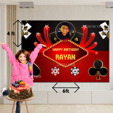 Load image into Gallery viewer, GET THE BEST OF Casino 8*6 BIRTHDAY BACKDROP DECORATIONS AND HAPPY BITHRTHDAY BANNER AND THEME BANNERS ,1ST BIRTHDAY DECORATIONS SIMPLE BIRTHDAY DECORATIONS AT HOME ONLINE FROM OUR STORES. Casino BACKDROP BANNERS.HAPPY BIRTHDAY BANNER ALL OVER INDIA.