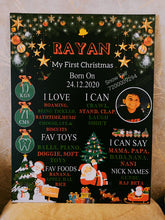 Load image into Gallery viewer, One Year - 12 Months Photo Collage Board - For First Birthday Model - 13 - Made of Wooden MDF board