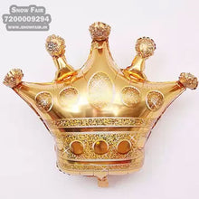 Load image into Gallery viewer, Premium Crown foil Balloons gold for Birthday party and all occasions, Express delivery all over india,Book online at the best discounted offer price,Crown foil Balloons for birthday decoration,Crown foil Balloons decoration , Crown foil Balloons , budget friendly, elite party decors, surprise party decors, indoor and outdoor party decor