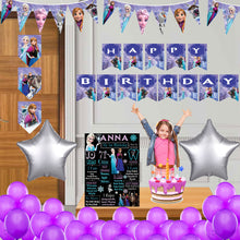 Load image into Gallery viewer, Frozon combo birthday decor ,theme Frozon for kits birthday, Frozon birthday kit, Frozon home party decor ,Frozon theme baby name banner customized ,customized Frozon theme, theme for baby boys and girls birthday party, Frozon milestone chalkboard and combo kits Express Delivery All Over India . Book Online At The Best Discounted Offer Price, Budget Friendly, Elite Party Decors, Surprise Party Decors, Indoor And Outdoor Party Decor
