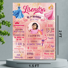 Load image into Gallery viewer, Snow Fair - Princess Theme (Pink) Chalkboard / Milestone Board for Kids Birthday Party- Made of MDF Wooden Board