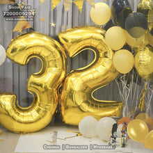 Load image into Gallery viewer, Snow Fair-40 Inches Gold Color Foil Number Balloons for Birthday Party Decoration. Can Float in the air with Helium