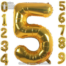 Load image into Gallery viewer, Snow Fair -16 Inches Gold Color Foil Number Balloons for Birthday Party Decoration.