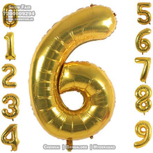 Load image into Gallery viewer, Snow Fair-40 Inches Gold Color Foil Number Balloons for Birthday Party Decoration. Can Float in the air with Helium