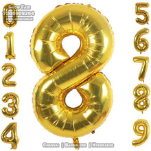 Load image into Gallery viewer, Snow Fair -16 Inches Gold Color Foil Number Balloons for Birthday Party Decoration.
